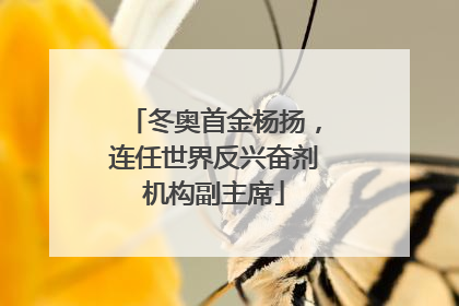 冬奥首金杨扬，连任世界反兴奋剂机构副主席