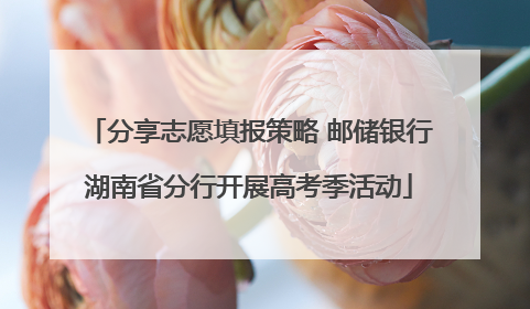 分享志愿填报策略 邮储银行湖南省分行开展高考季活动