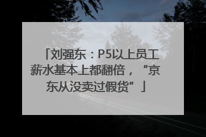 刘强东：P5以上员工薪水基本上都翻倍，“京东从没卖过假货”
