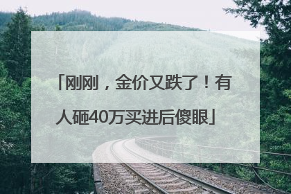 刚刚，金价又跌了！有人砸40万买进后傻眼