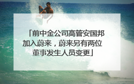 前中金公司高管安国邦加入蔚来，蔚来另有两位董事发生人员变更