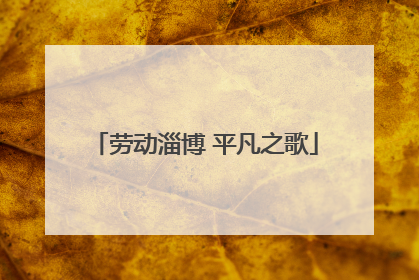 劳动淄博 平凡之歌