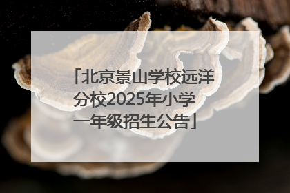 北京景山学校远洋分校2025年小学一年级招生公告