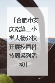 合肥市安庆路第三小学大杨分校开展校园科技周系列活动