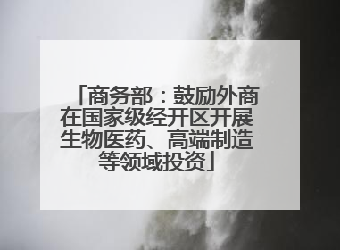 商务部：鼓励外商在国家级经开区开展生物医药、高端制造等领域投资