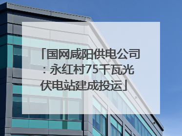 国网咸阳供电公司：永红村75千瓦光伏电站建成投运
