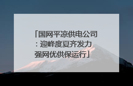 国网平凉供电公司：迎峰度夏齐发力 强网优供保运行
