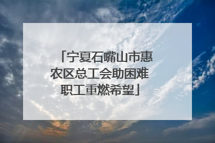 宁夏石嘴山市惠农区总工会助困难职工重燃希望