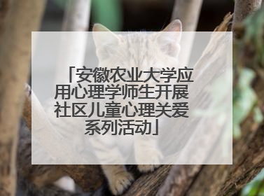 安徽农业大学应用心理学师生开展社区儿童心理关爱系列活动