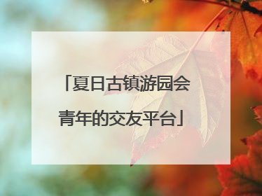 夏日古镇游园会 青年的交友平台