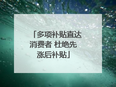 多项补贴直达消费者 杜绝先涨后补贴