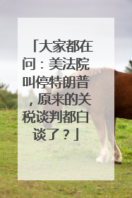 大家都在问：美法院叫停特朗普，原来的关税谈判都白谈了？