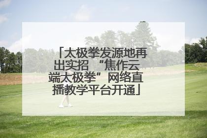 太极拳发源地再出实招 “焦作云端太极拳”网络直播教学平台开通