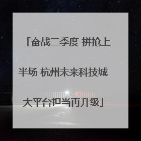 奋战二季度 拼抢上半场 杭州未来科技城大平台担当再升级