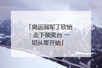 奥运冠军丁欣怡：走下领奖台 一切从零开始