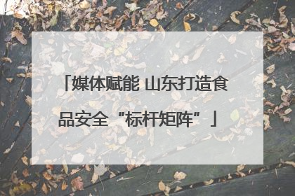 媒体赋能 山东打造食品安全“标杆矩阵”