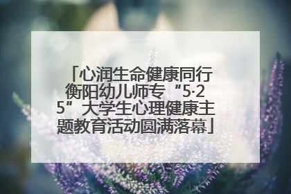 心润生命健康同行 衡阳幼儿师专“5·25”大学生心理健康主题教育活动圆满落幕