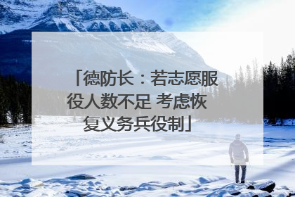 德防长：若志愿服役人数不足 考虑恢复义务兵役制