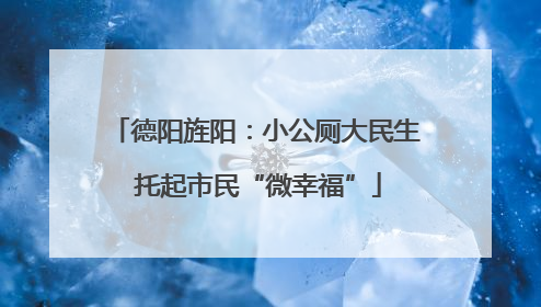 德阳旌阳：小公厕大民生 托起市民“微幸福”