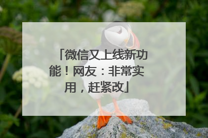 微信又上线新功能！网友：非常实用，赶紧改