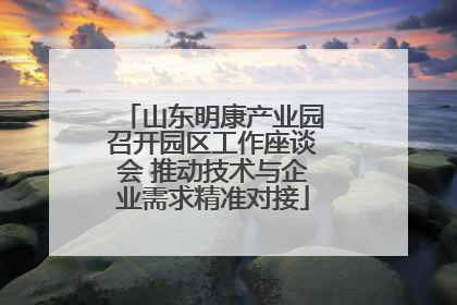 山东明康产业园召开园区工作座谈会 推动技术与企业需求精准对接