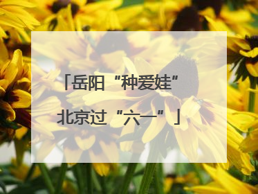 岳阳“种爱娃” 北京过“六一”