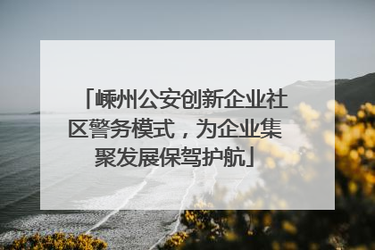 嵊州公安创新企业社区警务模式，为企业集聚发展保驾护航