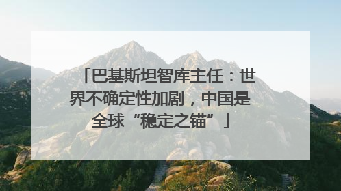 巴基斯坦智库主任：世界不确定性加剧，中国是全球“稳定之锚”