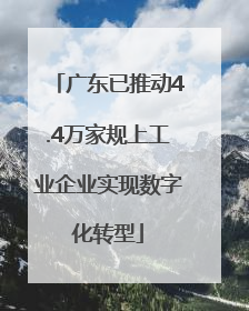 广东已推动4.4万家规上工业企业实现数字化转型