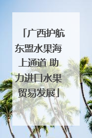 广西护航东盟水果海上通道 助力进口水果贸易发展