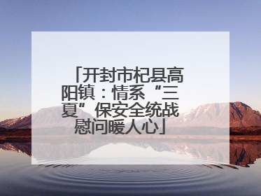 开封市杞县高阳镇：情系“三夏”保安全统战慰问暖人心