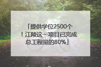 提供学位2500个！江陵这一项目已完成总工程量的80%