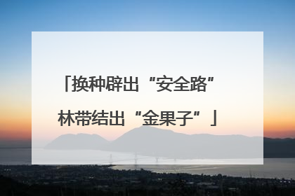 换种辟出“安全路” 林带结出“金果子”