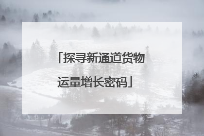 探寻新通道货物运量增长密码