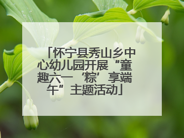 怀宁县秀山乡中心幼儿园开展“童趣六一‘粽’享端午”主题活动