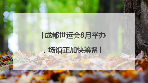 成都世运会8月举办，场馆正加快筹备