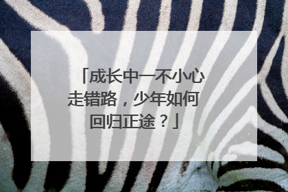 成长中一不小心走错路，少年如何回归正途？