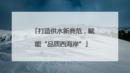 打造供水新典范，赋能“品质西海岸”