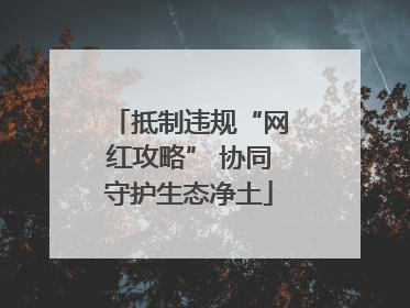 抵制违规“网红攻略” 协同守护生态净土