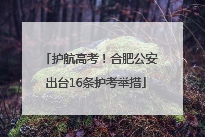 护航高考！合肥公安出台16条护考举措