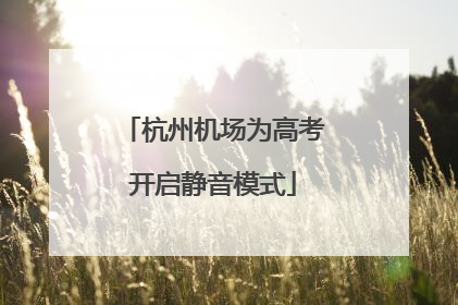 杭州机场为高考开启静音模式