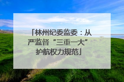 林州纪委监委：从严监督“三重一大” 护航权力规范