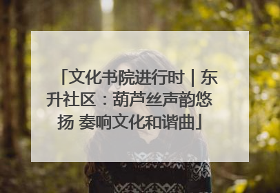 文化书院进行时｜东升社区：葫芦丝声韵悠扬 奏响文化和谐曲
