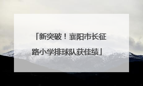 新突破！襄阳市长征路小学排球队获佳绩