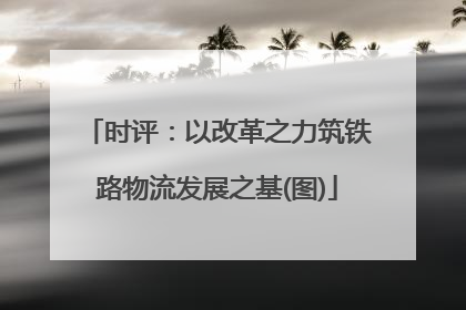 时评：以改革之力筑铁路物流发展之基(图)