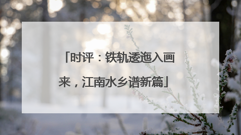 时评：铁轨逶迤入画来，江南水乡谱新篇