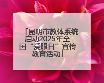 昆明市教体系统启动2025年全国“爱眼日”宣传教育活动