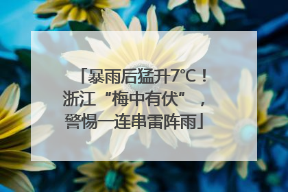 暴雨后猛升7℃！浙江“梅中有伏”，警惕一连串雷阵雨