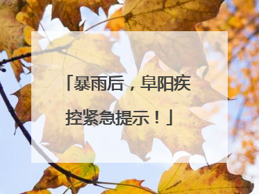 暴雨后，阜阳疾控紧急提示！