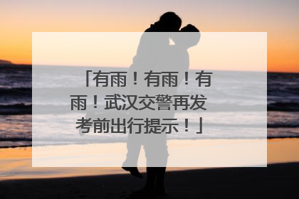 有雨！有雨！有雨！武汉交警再发考前出行提示！